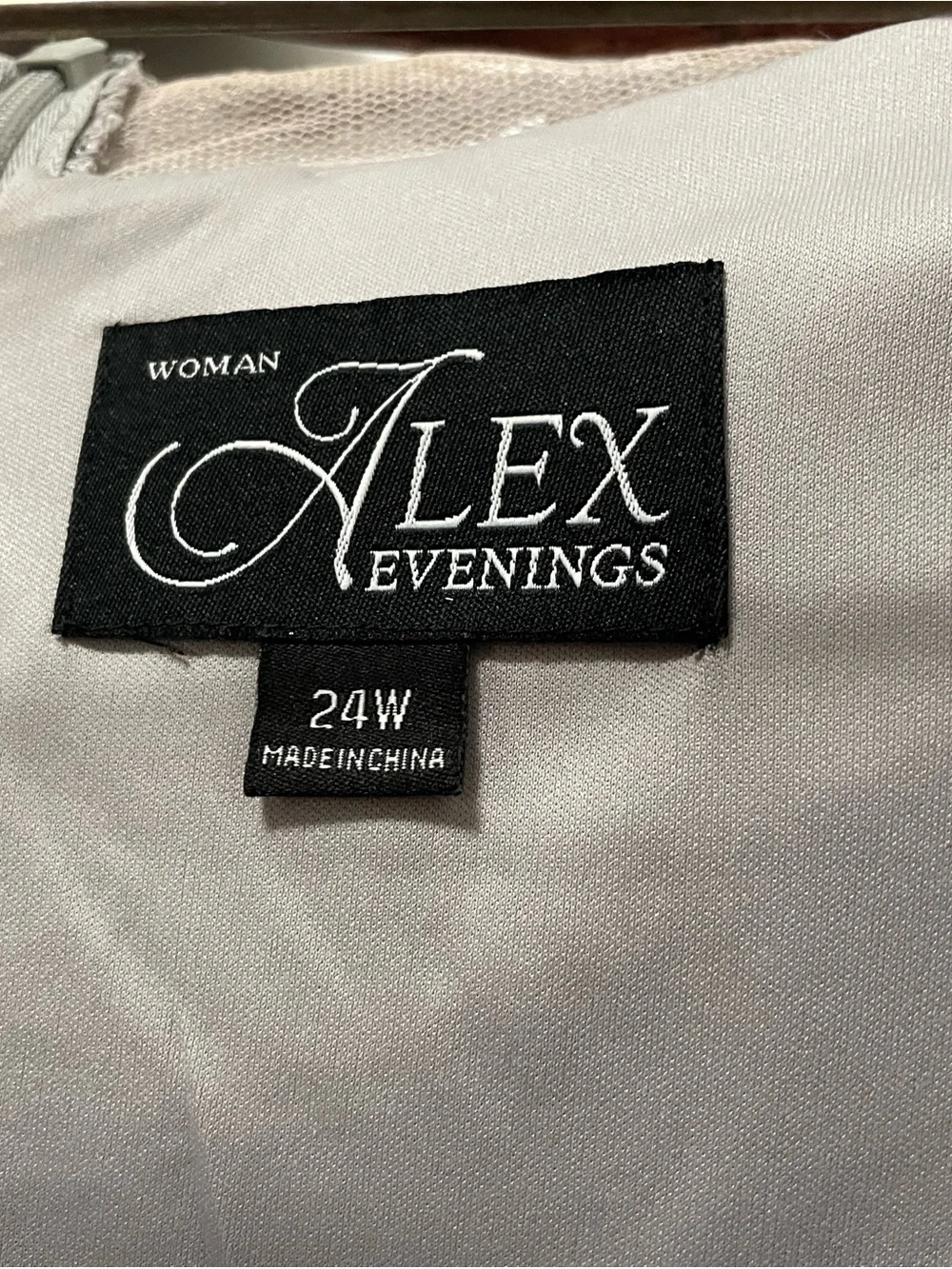 Alex Evenings Silver Lace Sequin Cocktail Dress